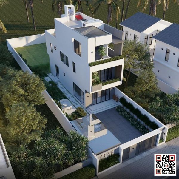 Mẫu nhà phố 2 tầng đẹp thiết kế hiện đai