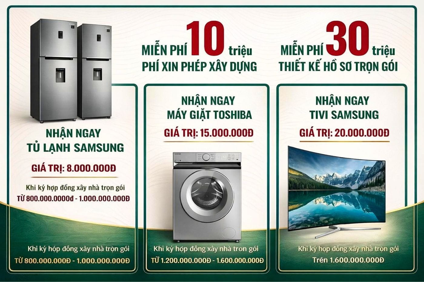 Qùa tặng khách hàng xây nhà trọn gói Bình Dương