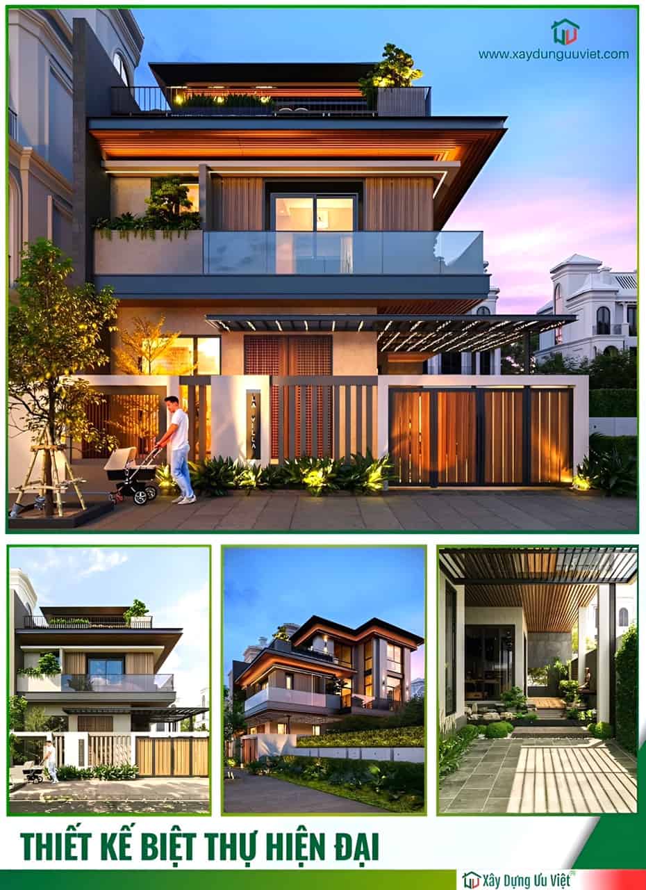 Mẫu thiết kế biệt thự hiện đại - Kiến Trúc Ưu Việt Mẫu thiết kế biệt thự hiện đại - Kiến Trúc Ưu Việt