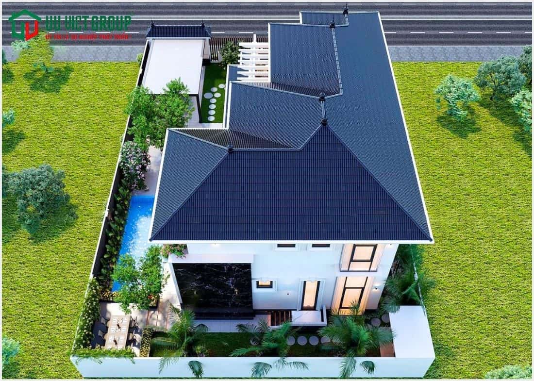 Mẫu nhà biệt thự mái nhật