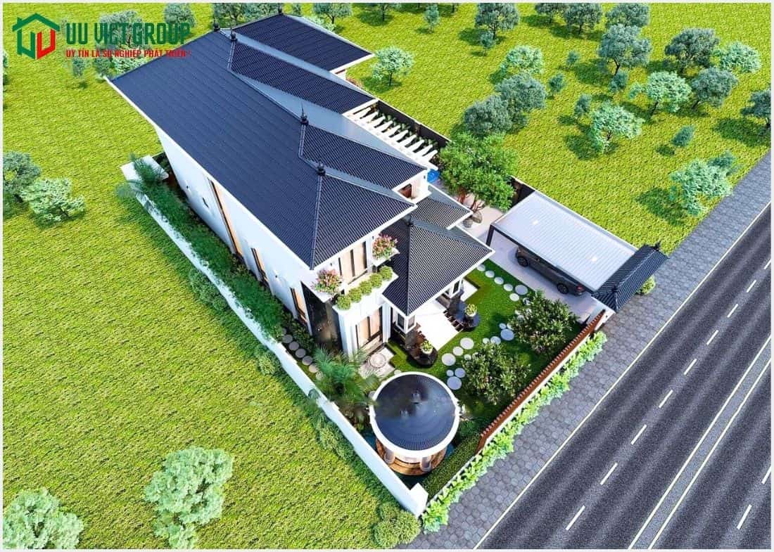 Mẫu nhà biệt thự mái nhật