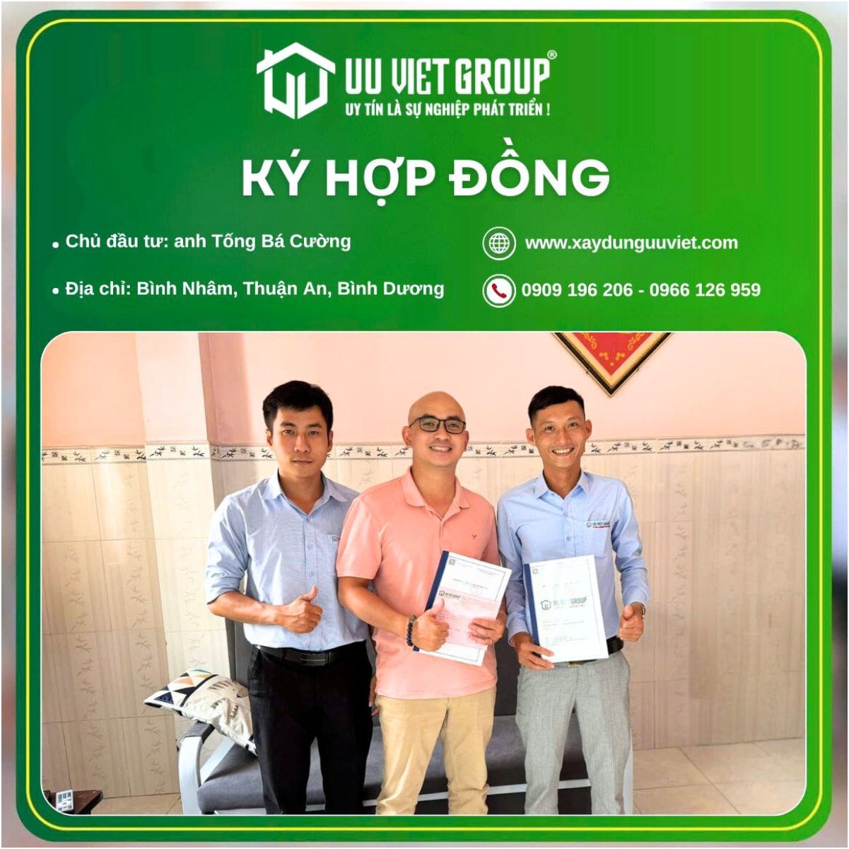 Ký kết hợp đồng xây nhà