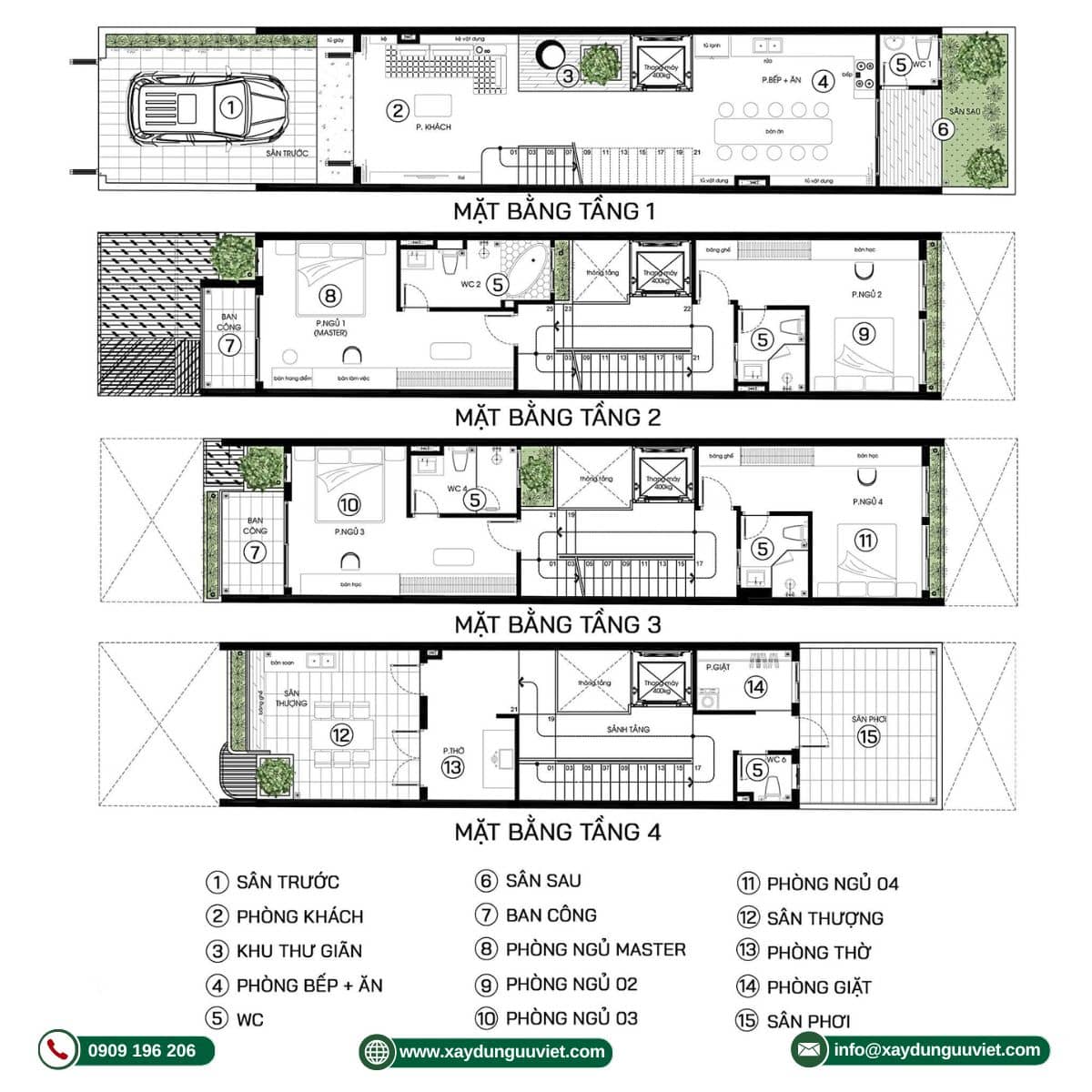 Nhà phố 1 trệt 2 lầu