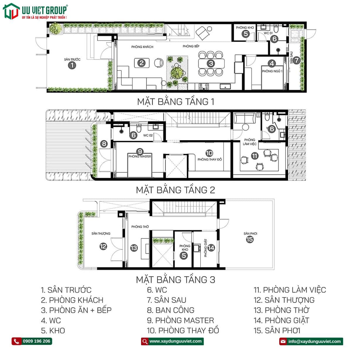 Nhà phố 1 trệt 2 lầu