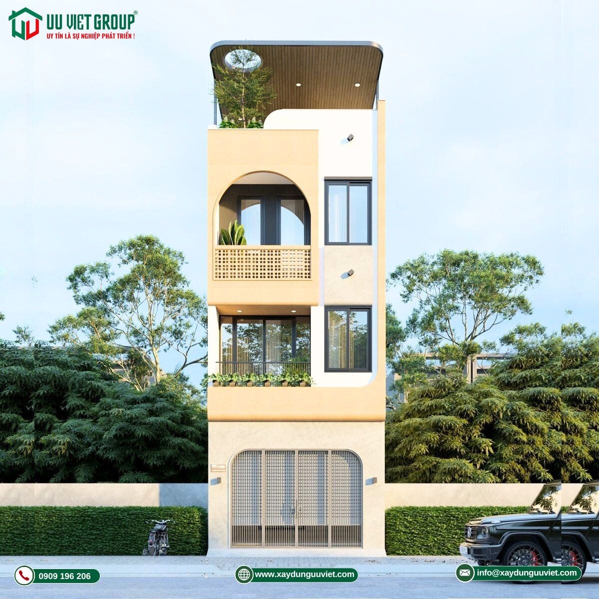 Mẫu nhà phố 1 trệt 2 lầu