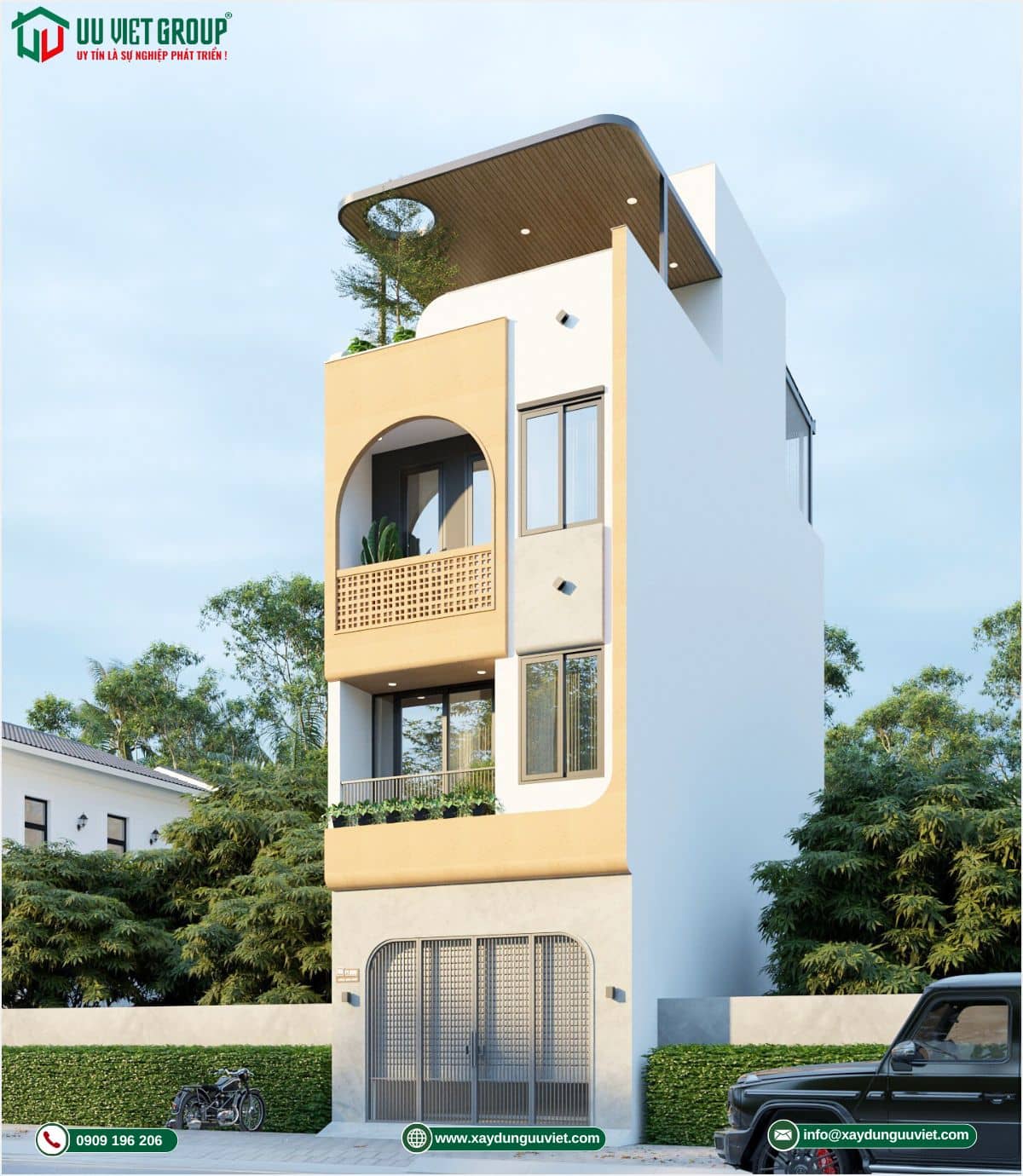 Mẫu nhà phố 1 trệt 2 lầu