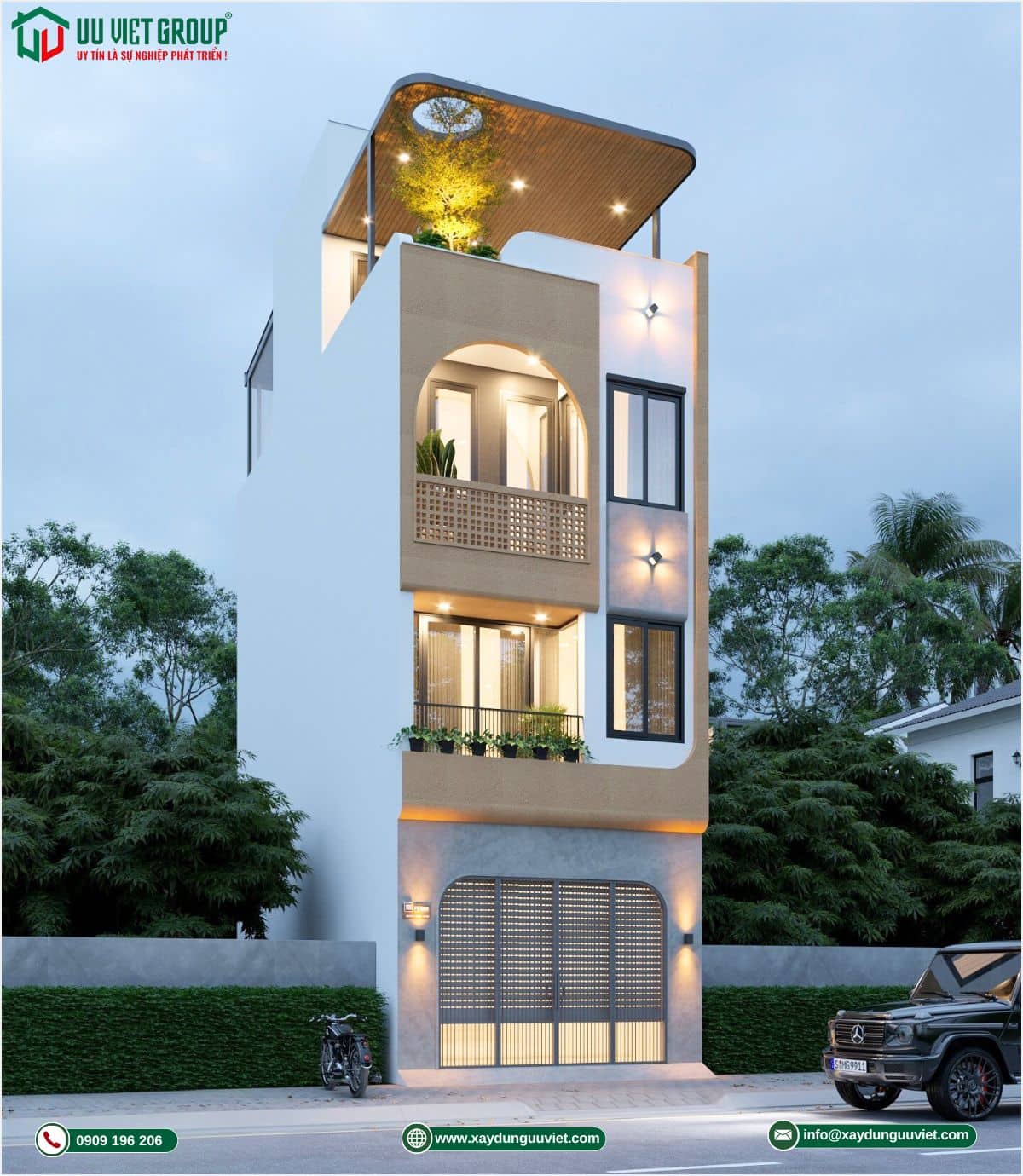 Mẫu nhà phố 1 trệt 2 lầu