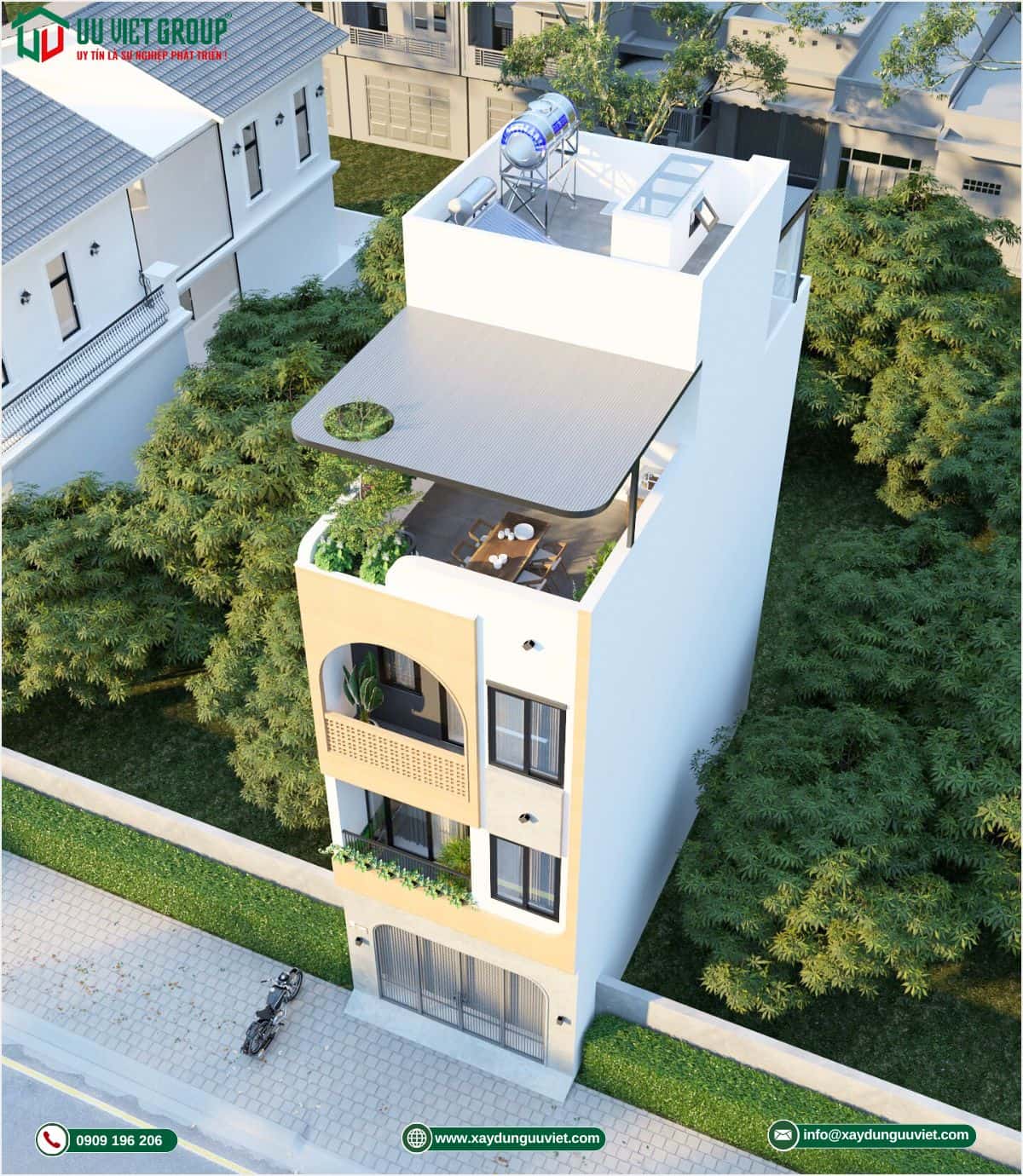 Mẫu nhà phố 1 trệt 2 lầu