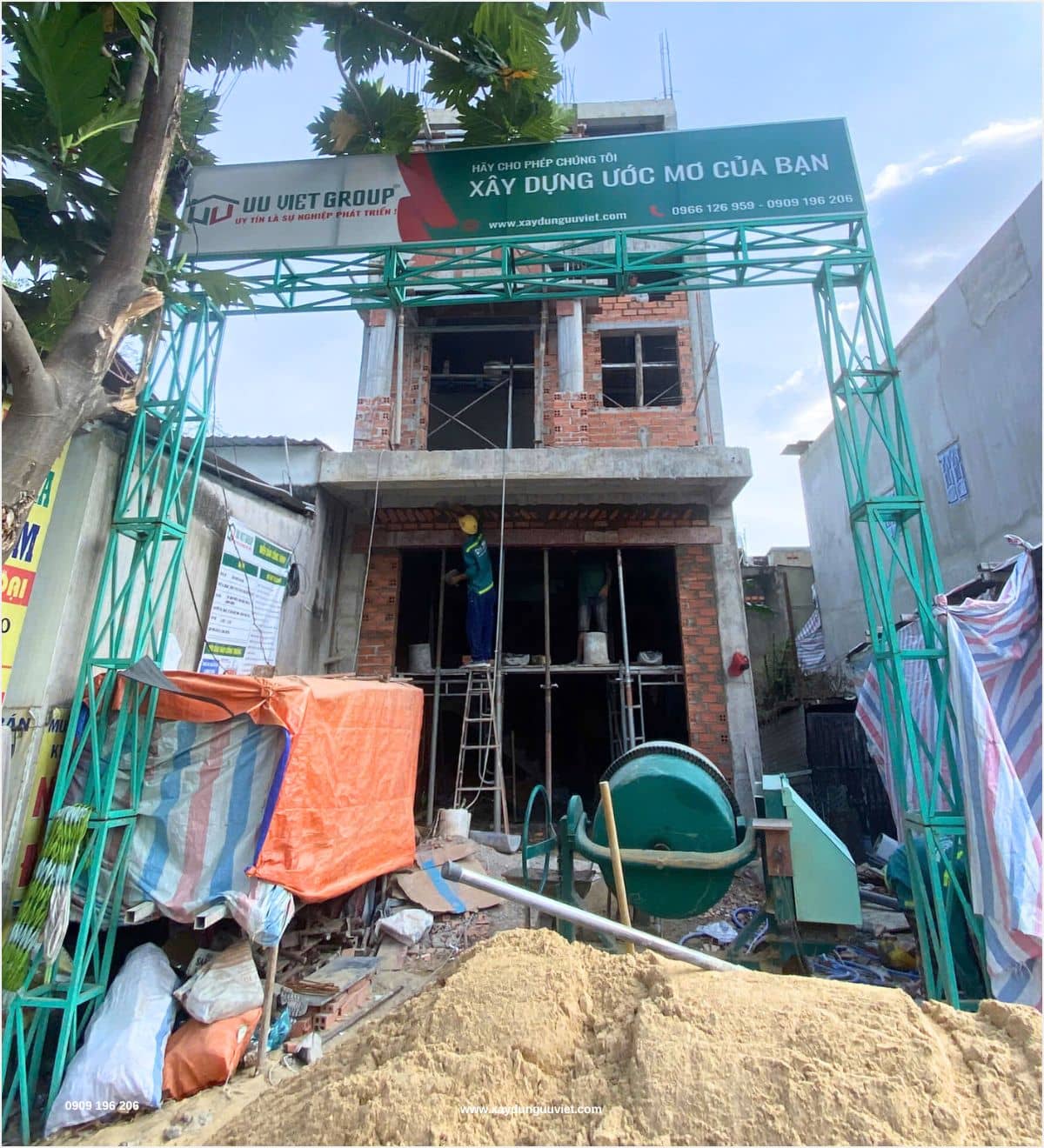 Tiến độ thi công nhà phố