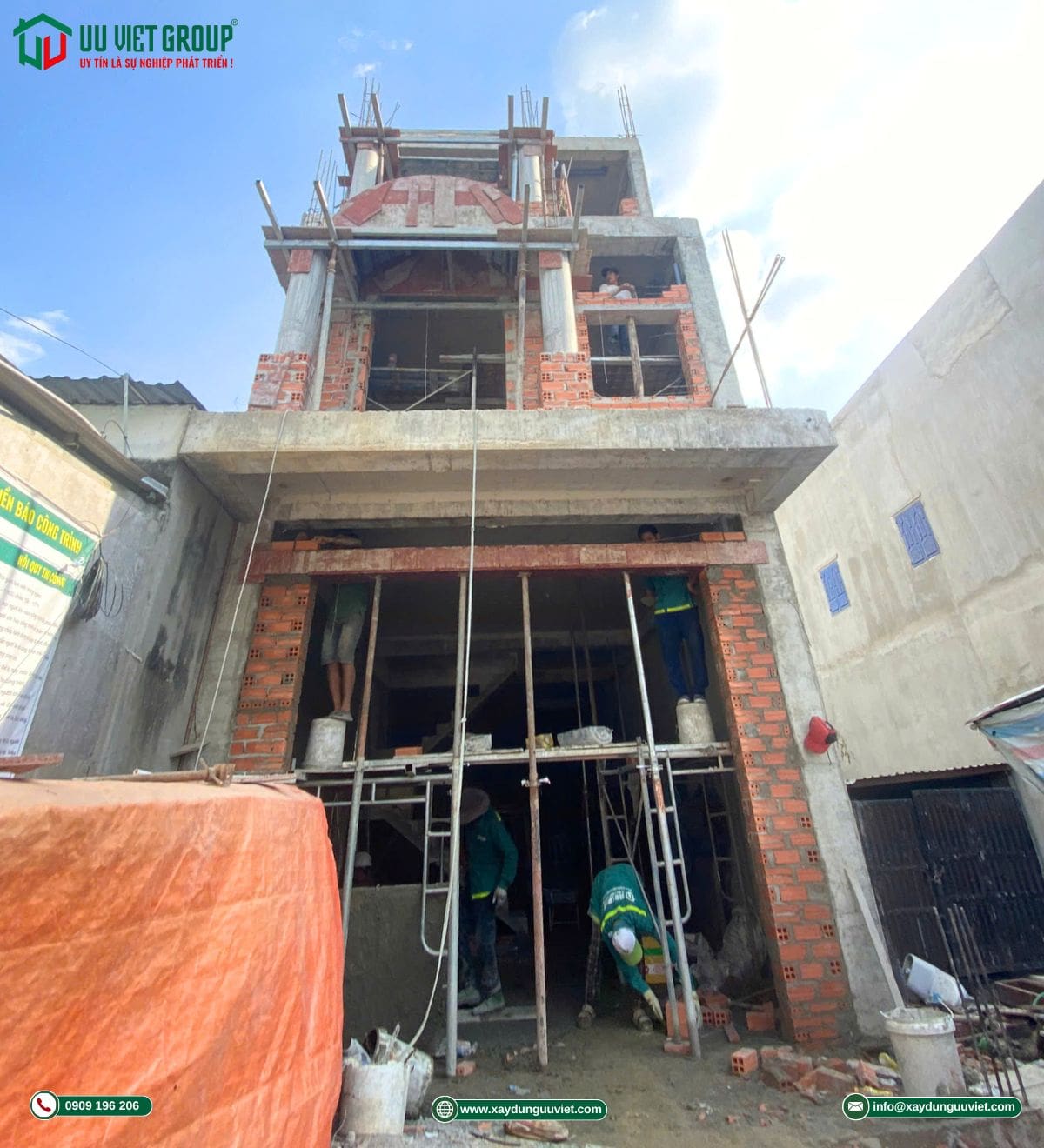 Tiến độ thi công nhà phố