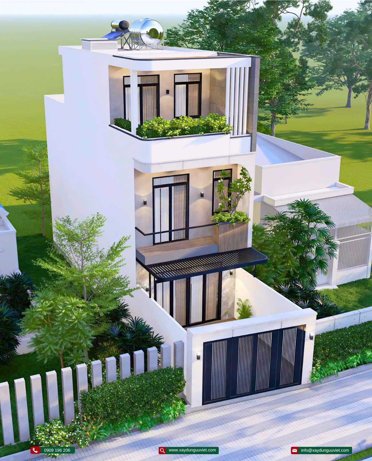 Mẫu nhà phố 1 trệt 2 lầu