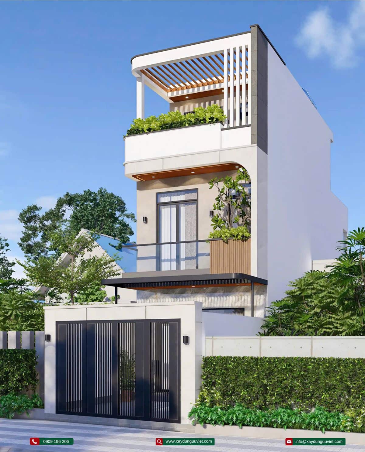 Mẫu nhà phố 1 trệt 2 lầu