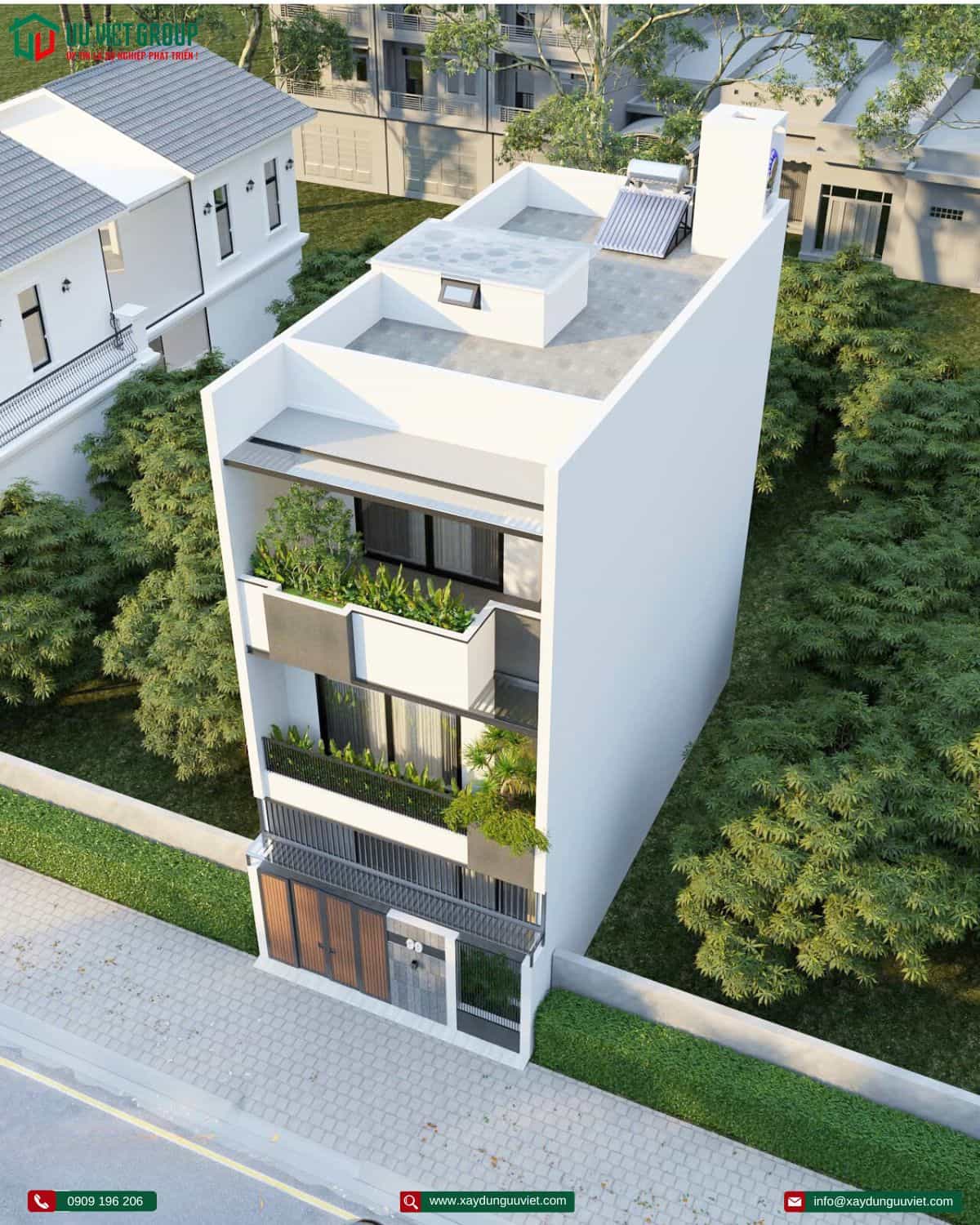 Nhà phố 1 trệt 2 lầu