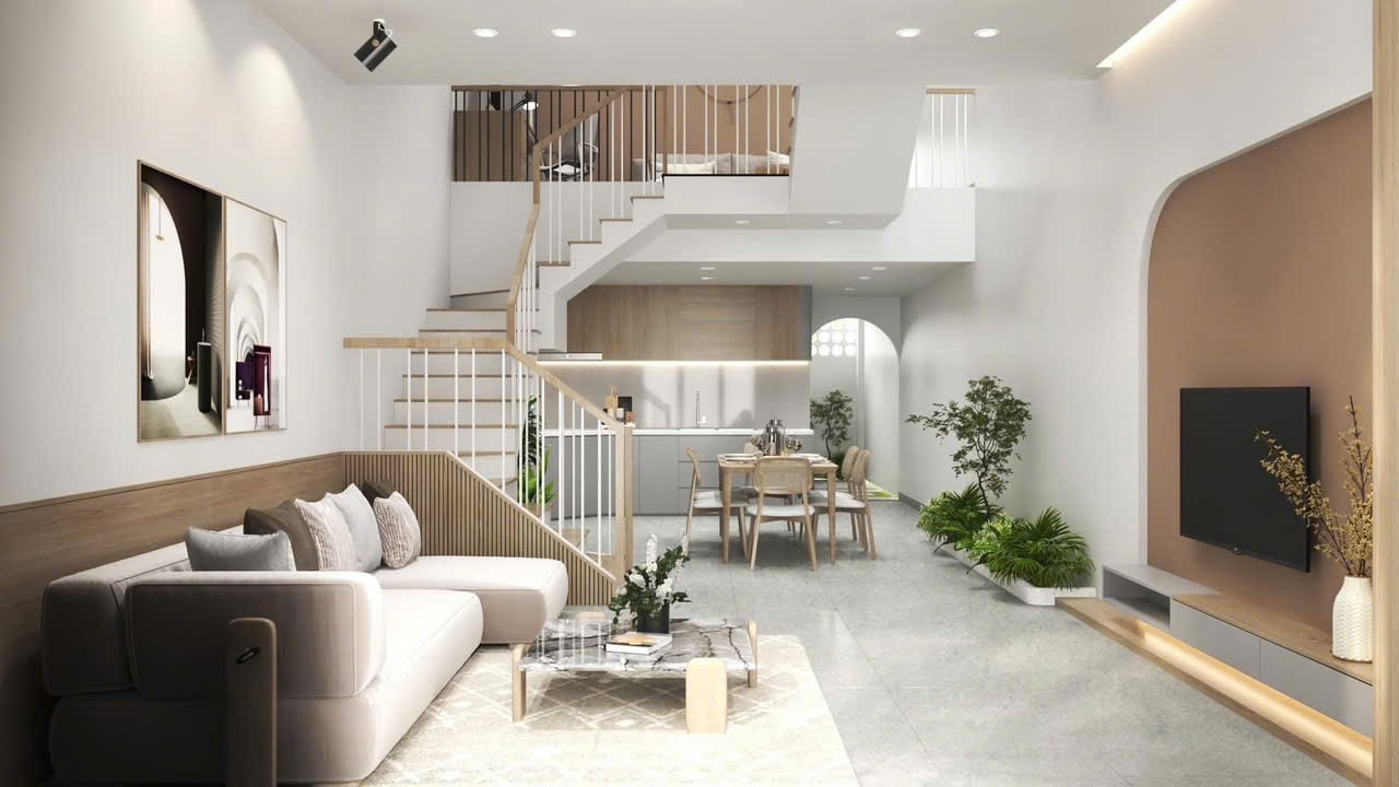 Nhà phố hiện đại 1 trệt 2 lầu