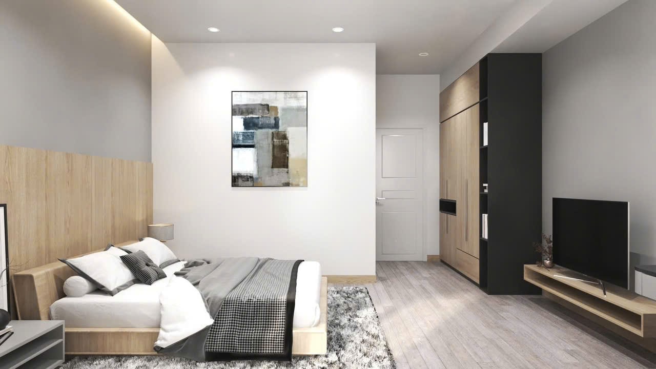 Nhà phố hiện đại 1 trệt 2 lầu