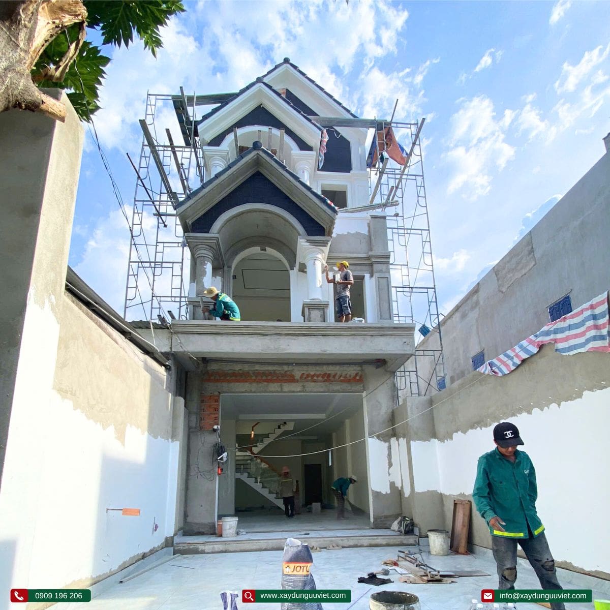 Tiến độ thi công nhà phố Bình Dương