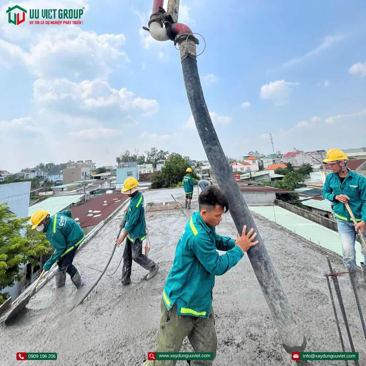 Tiến độ thi công nhà phố hiện đại