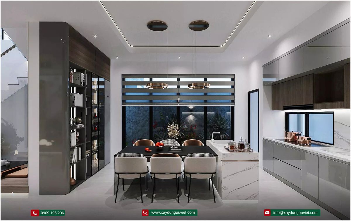 biệt thự hiện đại 1 trệt 2 lầu