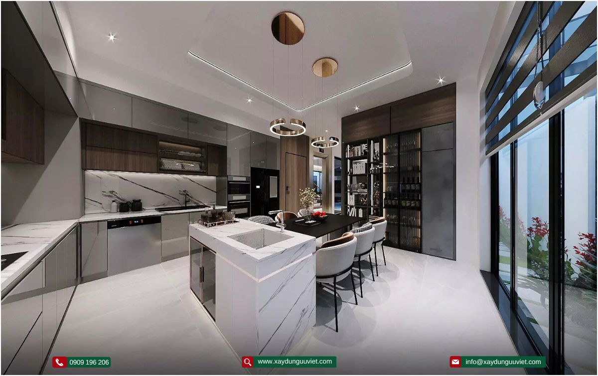 biệt thự hiện đại 1 trệt 2 lầu