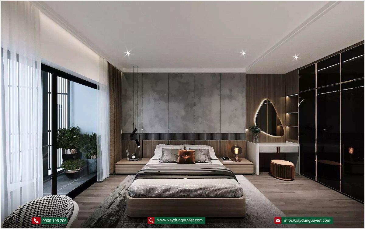 biệt thự hiện đại 1 trệt 2 lầu