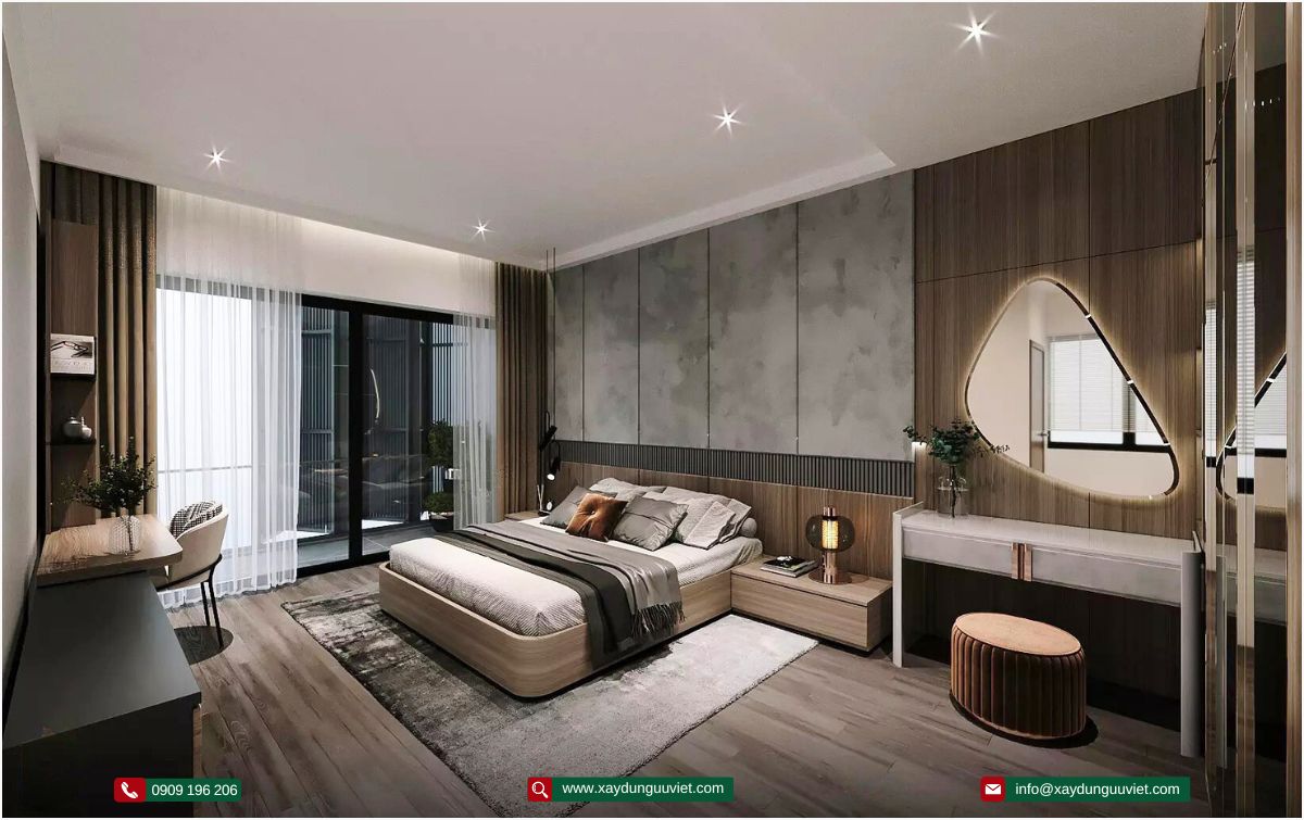 biệt thự hiện đại 1 trệt 2 lầu