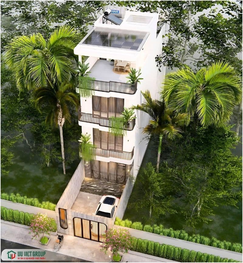 Nhà phố hiện đại 1 trệt 2 lầu tum