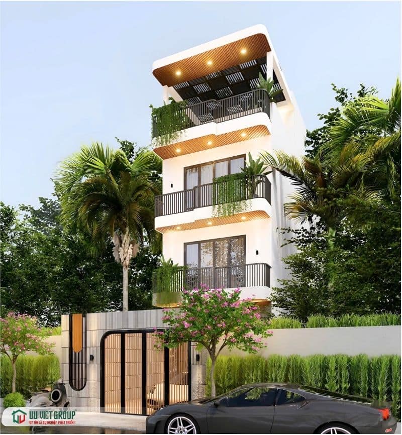 Nhà phố hiện đại 1 trệt 2 lầu tum