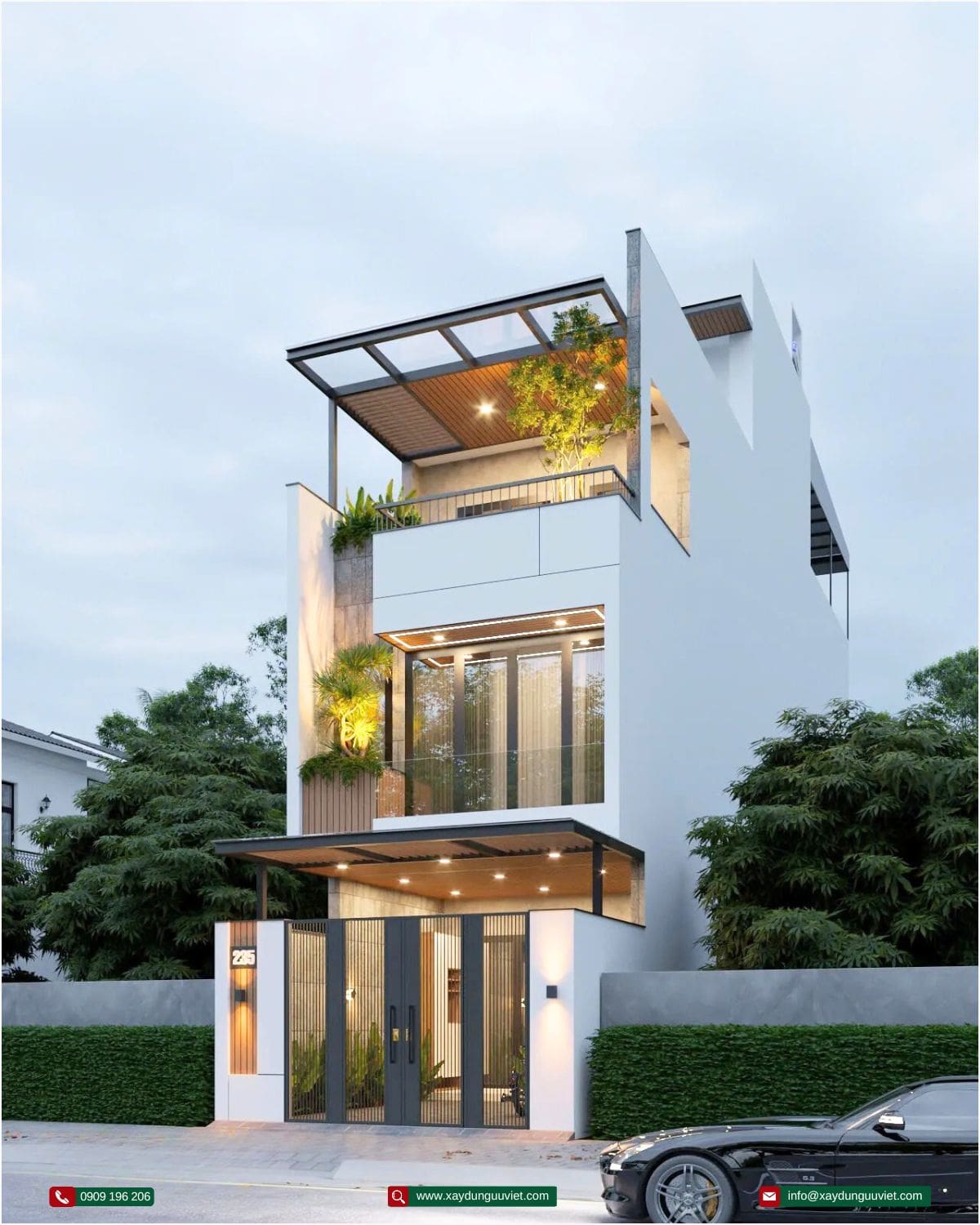 Nhà phố 3 tầng hiện đại