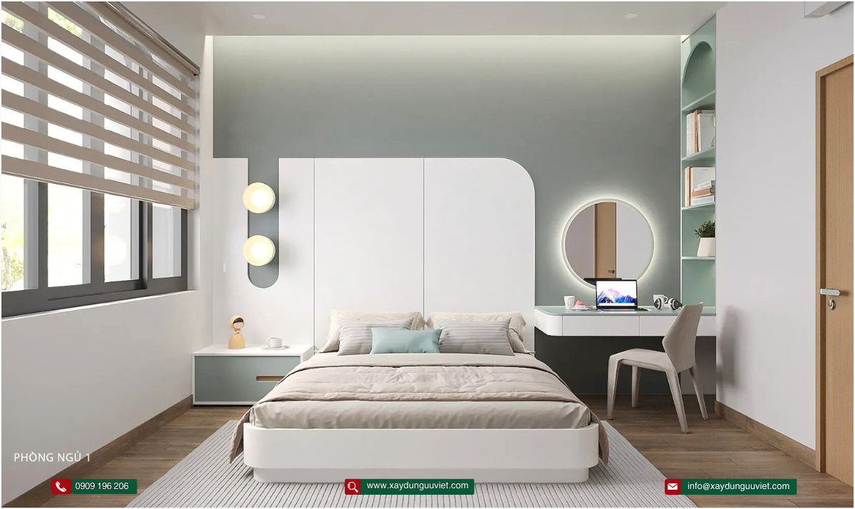 Nhà phố hiện đại 1 trệt 2 lầu