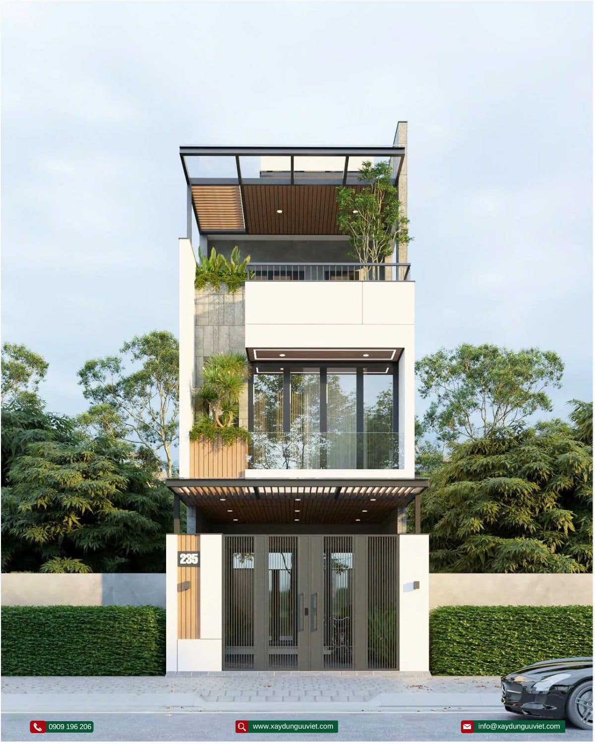 Nhà phố 3 tầng hiện đại