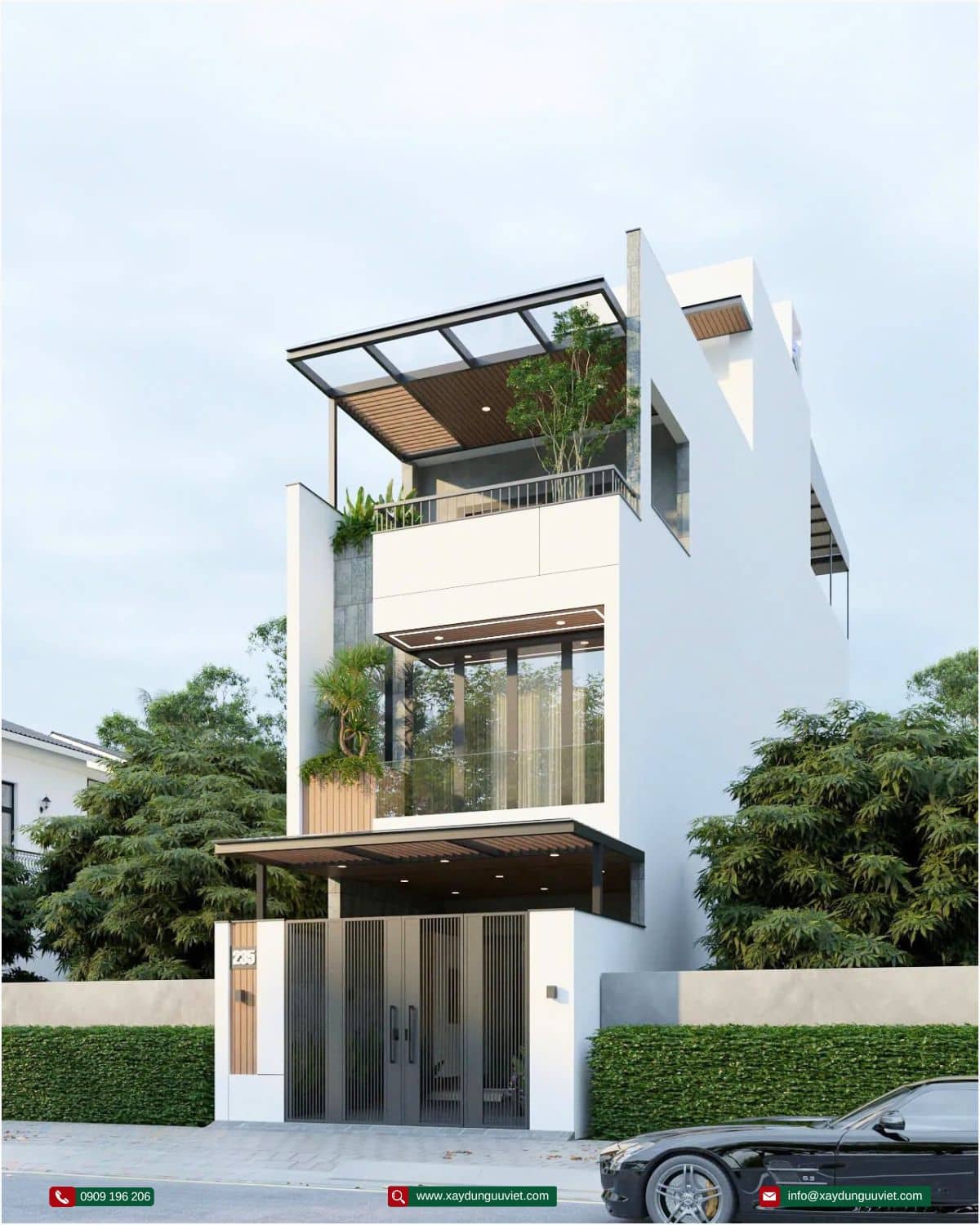 Nhà phố 3 tầng hiện đại