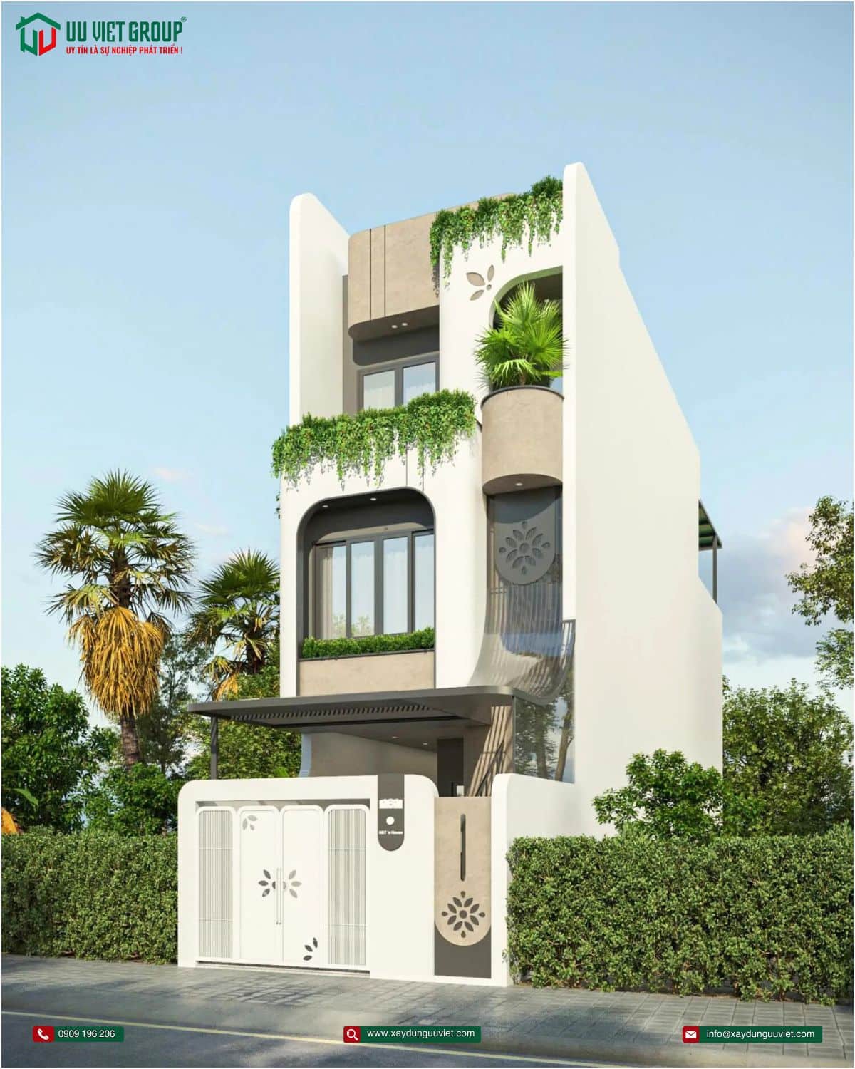 Nhà phố hiện đại 1 trệt 2 lầu