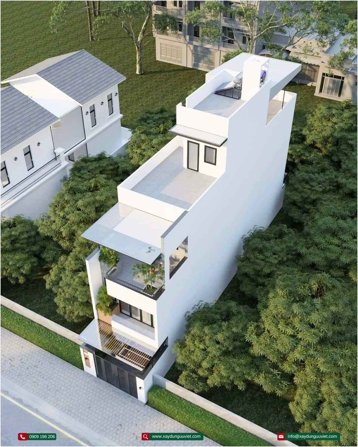 Nhà phố 3 tầng hiện đại