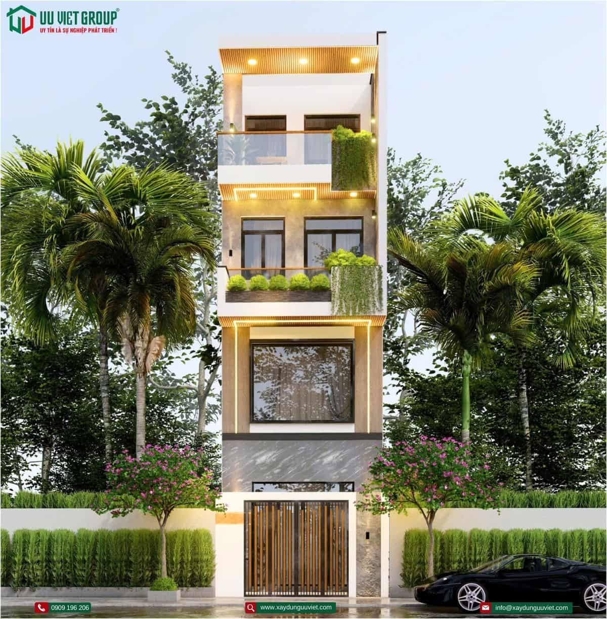 nhà phố 1 trệt lững 2 lầu