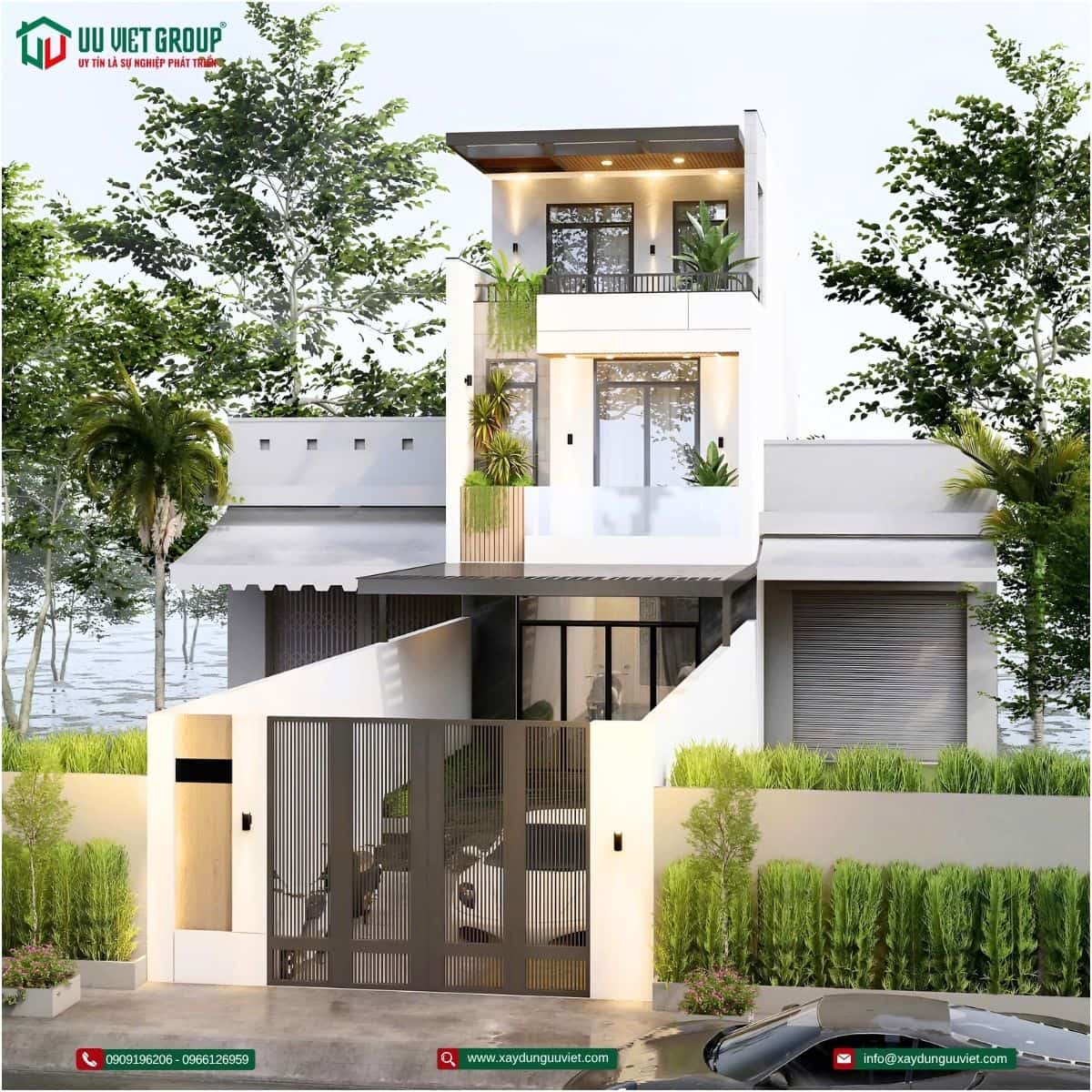 nhà phố 1 trệt 2 lầu