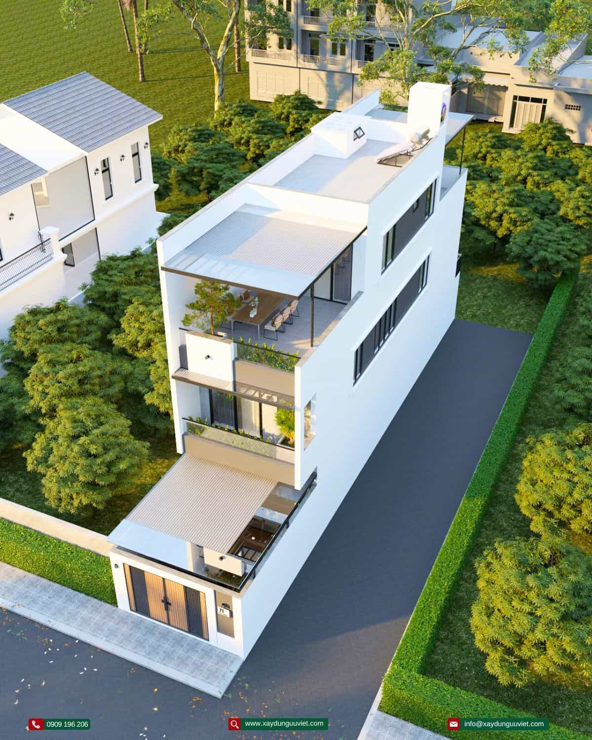Nhà phố 1 trệt 2 lầu