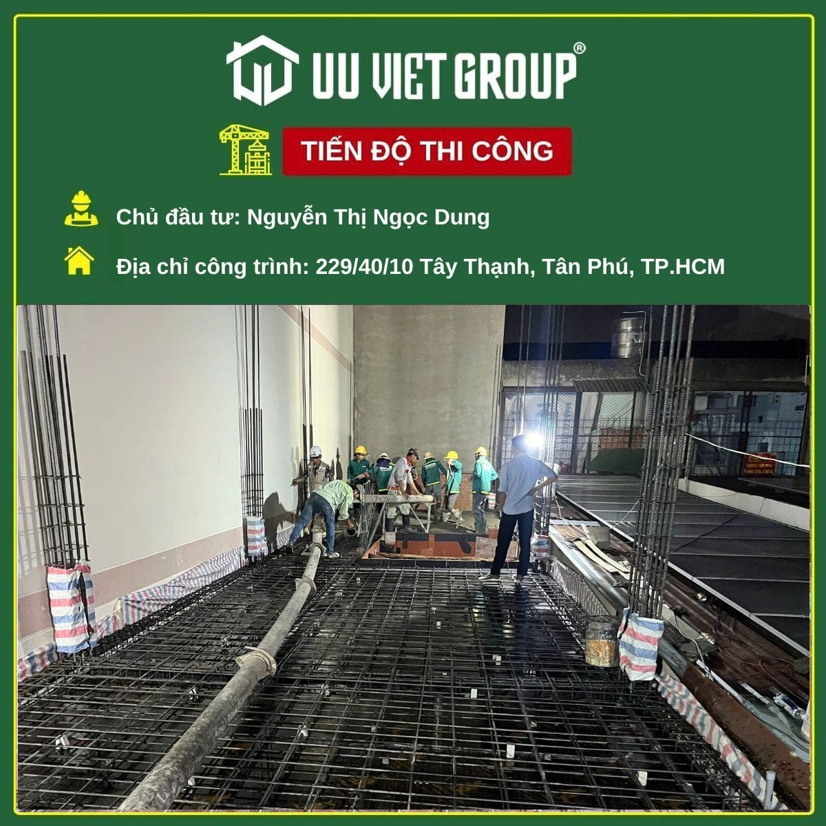 Đổ bê tông nhà sàn phố