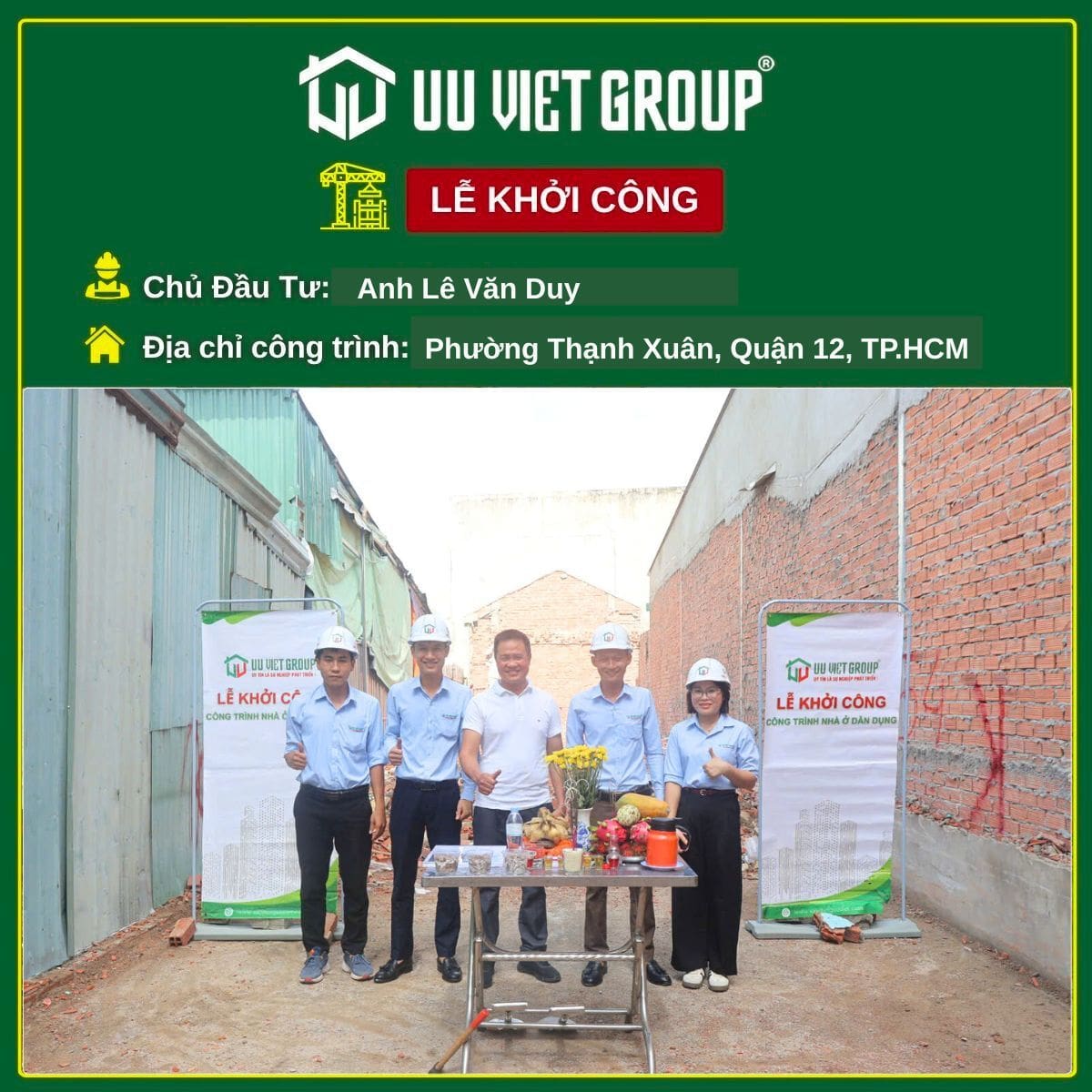 khởi công nhà phố quận 12