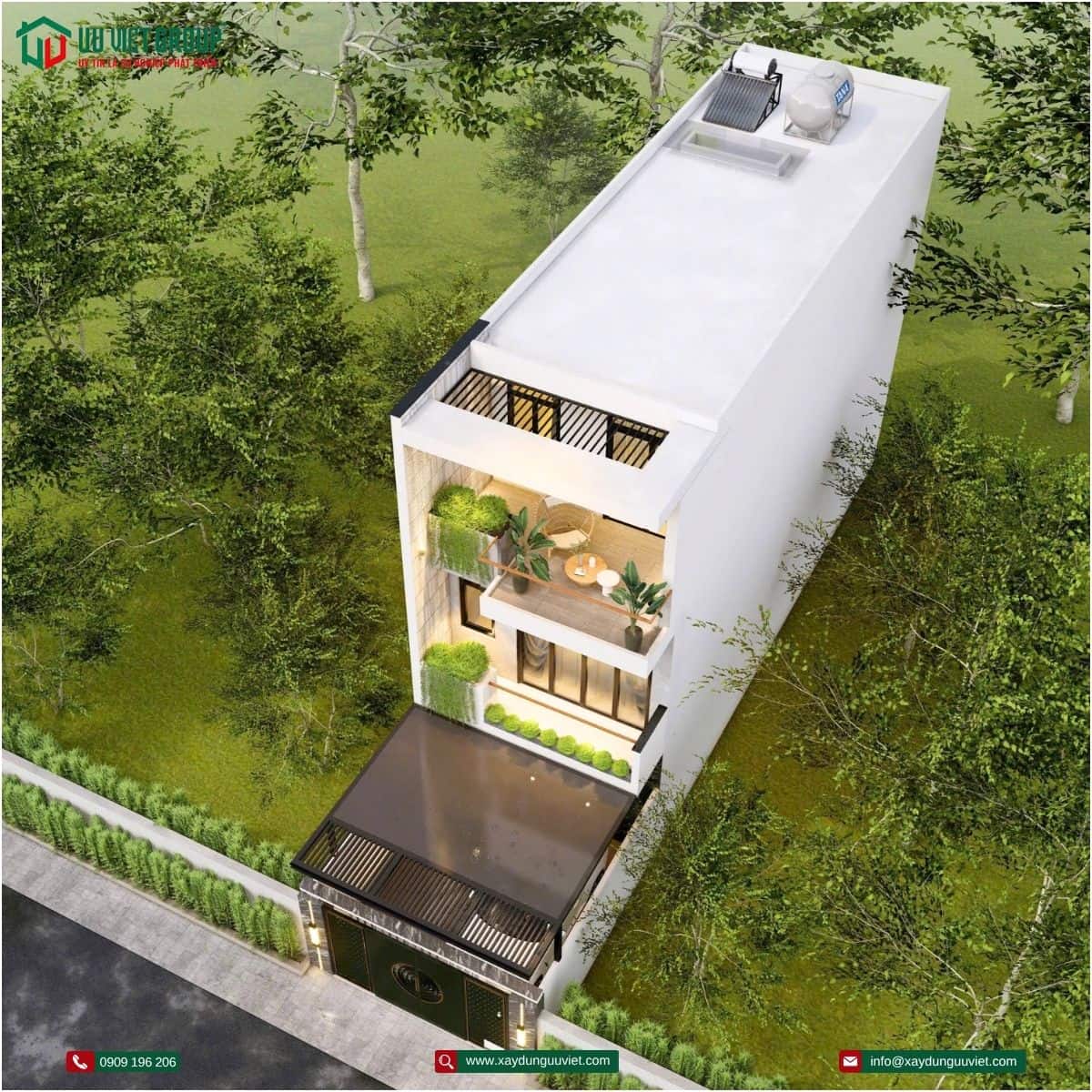 Nhà phố 1 trệt 2 lầu