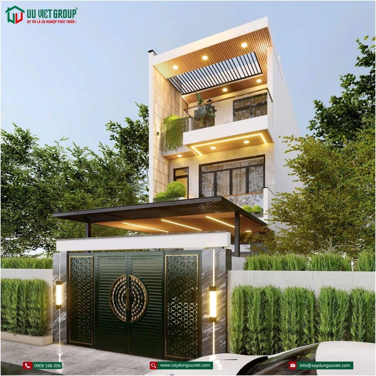 Nhà phố 1 trệt 2 lầu