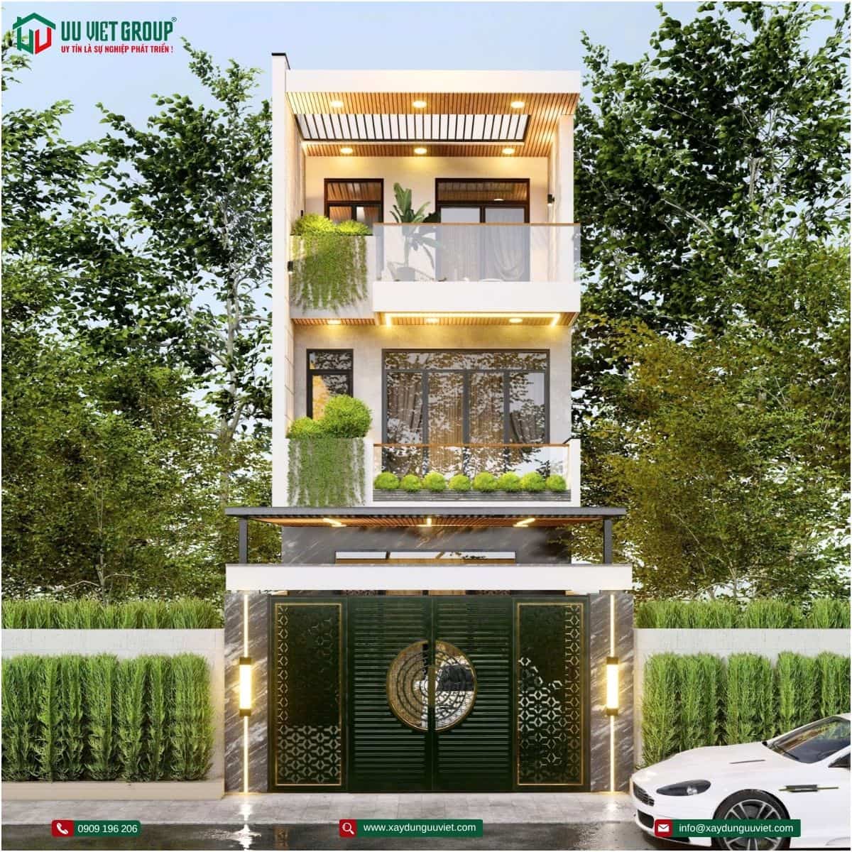 Nhà phố 1 trệt 2 lầu