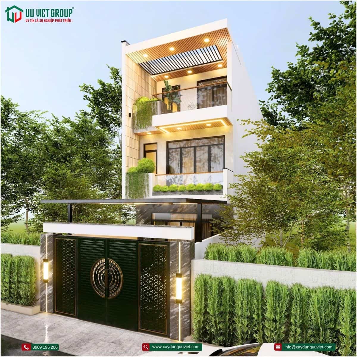 Nhà phố 1 trệt 2 lầu