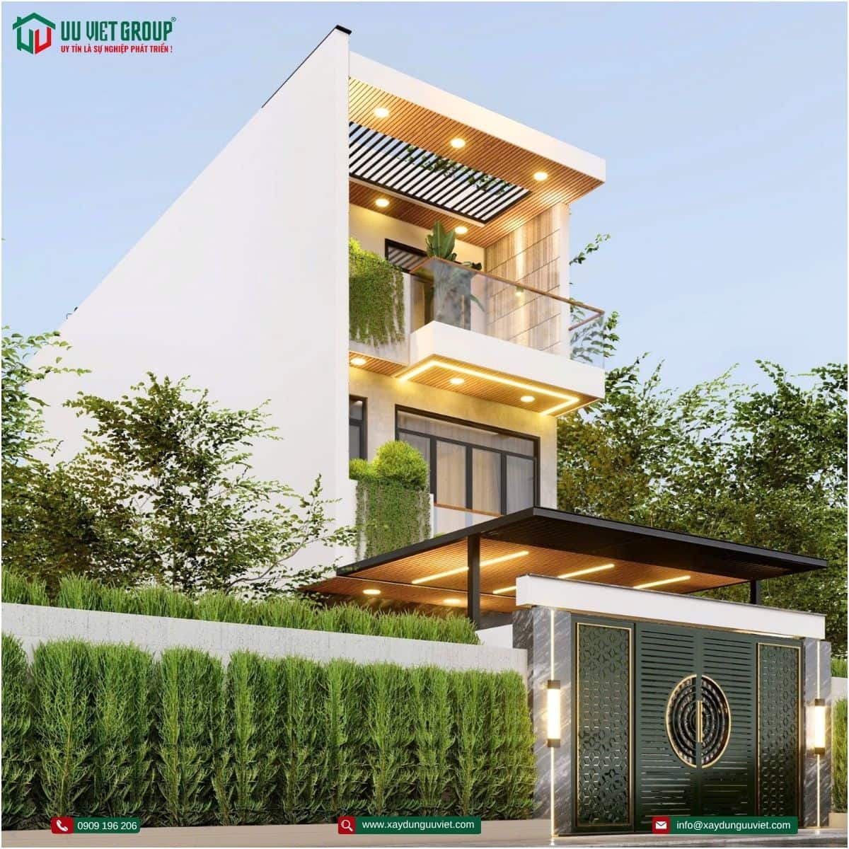 Nhà phố 1 trệt 2 lầu