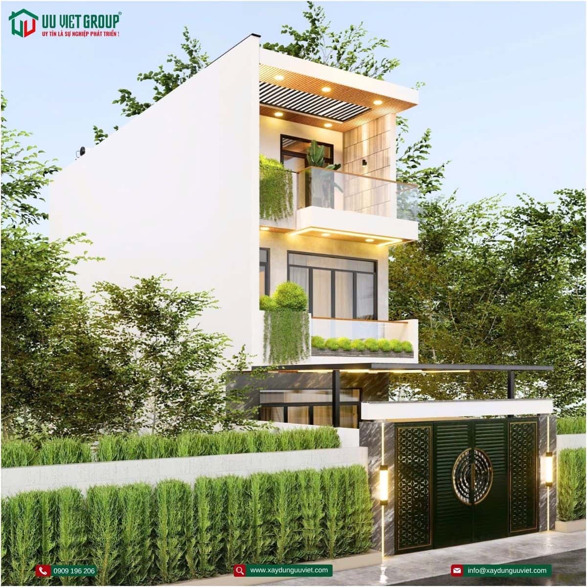 Nhà phố 1 trệt 2 lầu