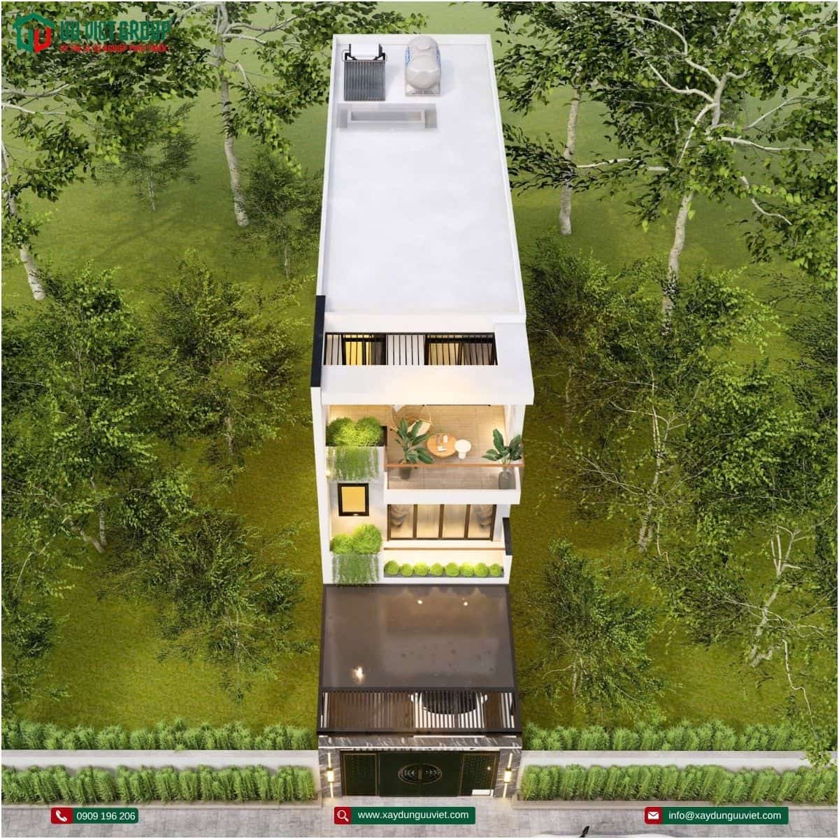 Nhà phố 1 trệt 2 lầu