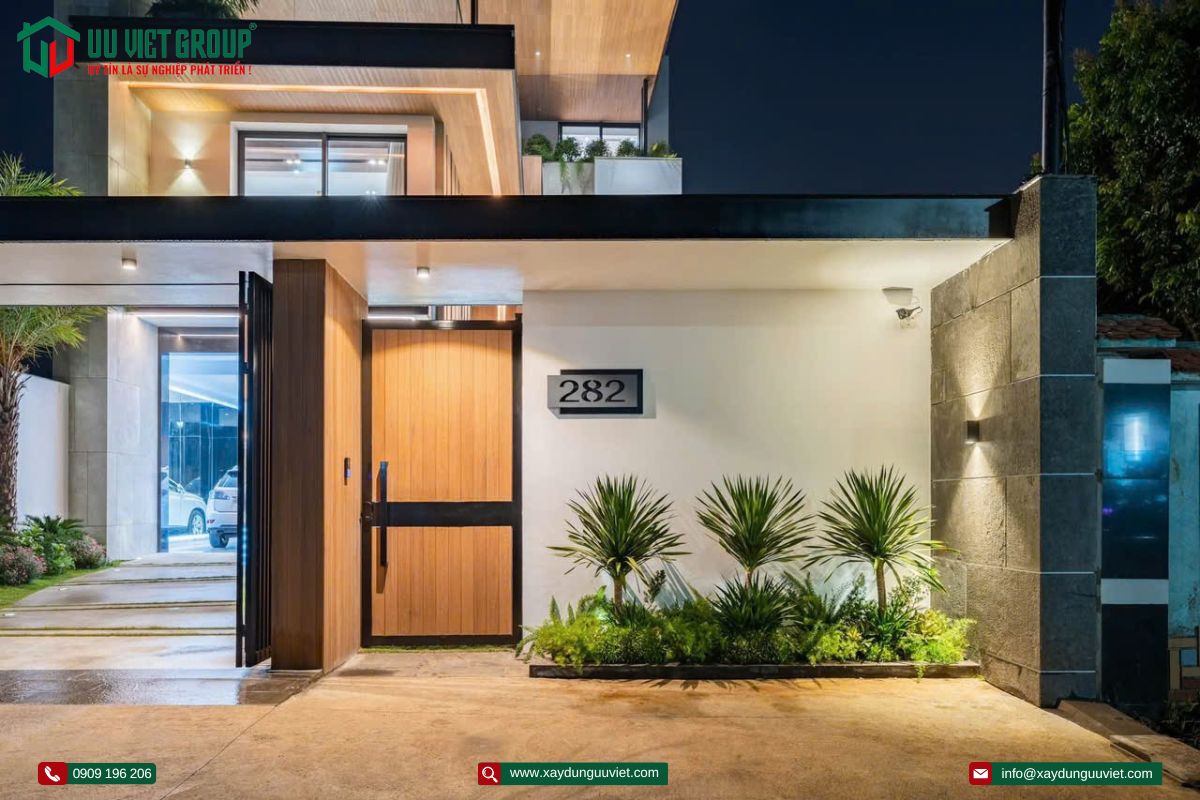 biệt thự 1 trệt 1 lầu hiện đại