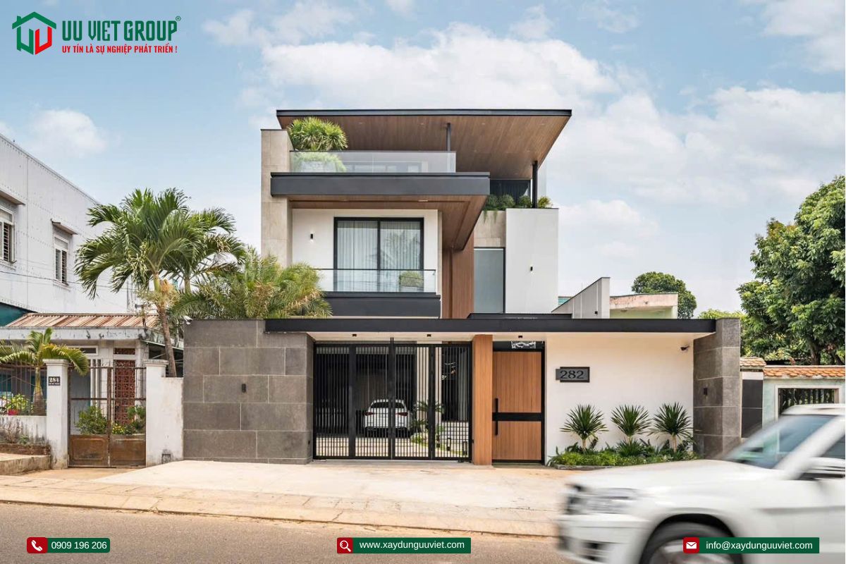 biệt thự 1 trệt 1 lầu hiện đại