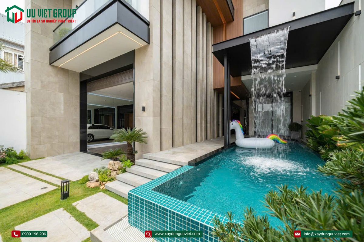 biệt thự 1 trệt 1 lầu hiện đại
