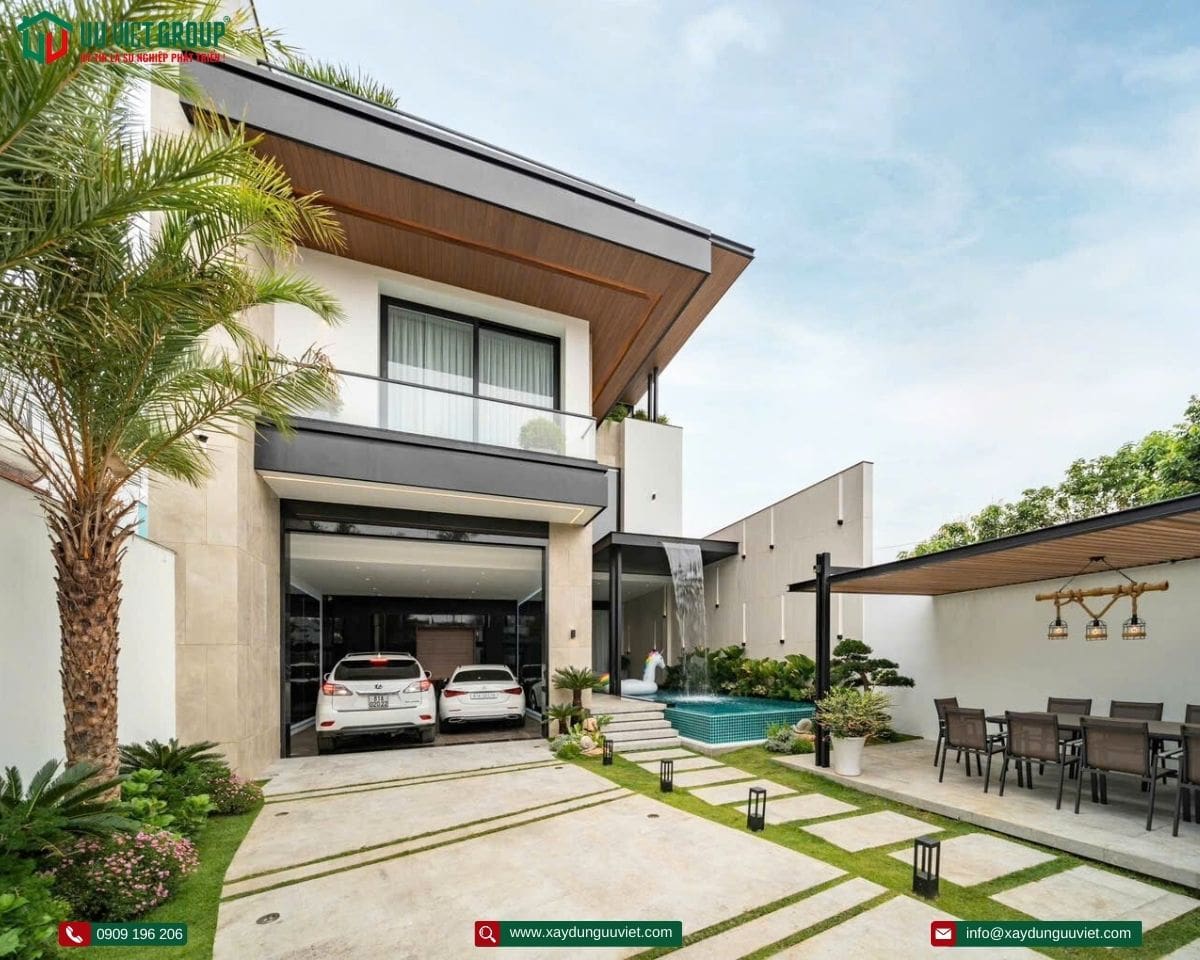 biệt thự 1 trệt 1 lầu hiện đại