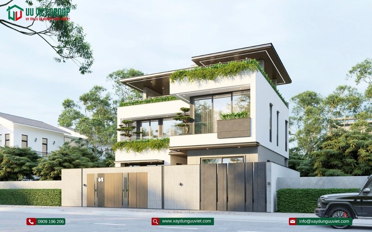 biệt thự hiện đại 1 trệt 1 lầu